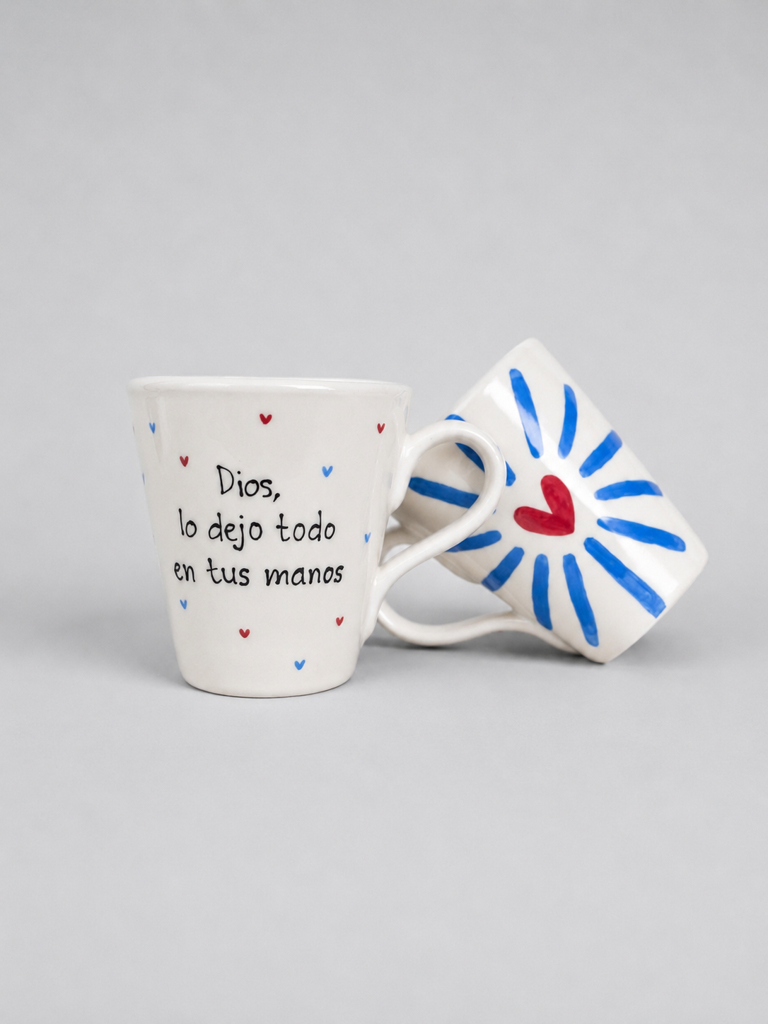 Taza cónica · «Dios, lo dejo todo en tus manos»