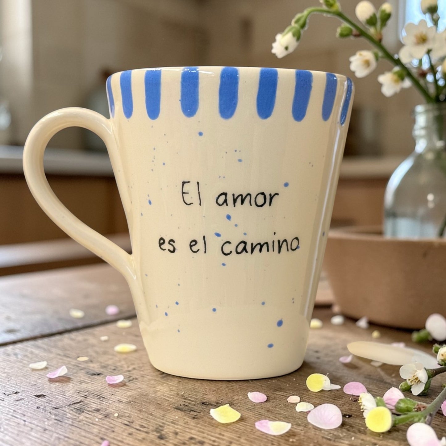 "Everything is perfect. Love is the way" · Conical Mug