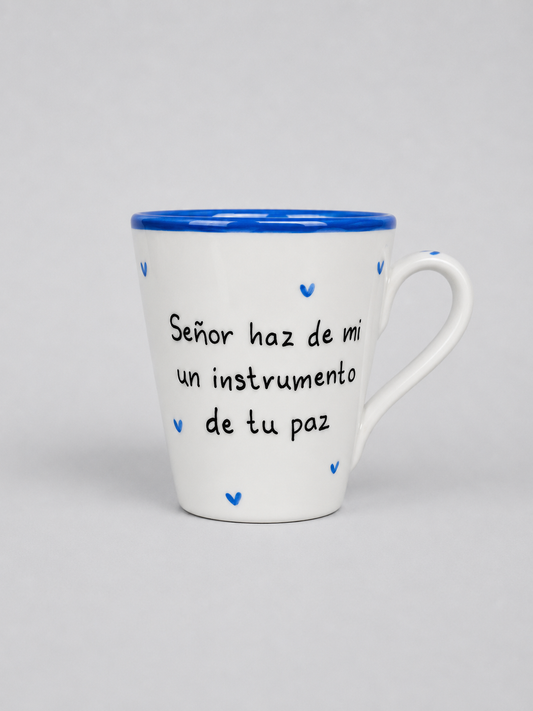 Taza cónica · «Señor, haz de mi un instrumento de tu paz»