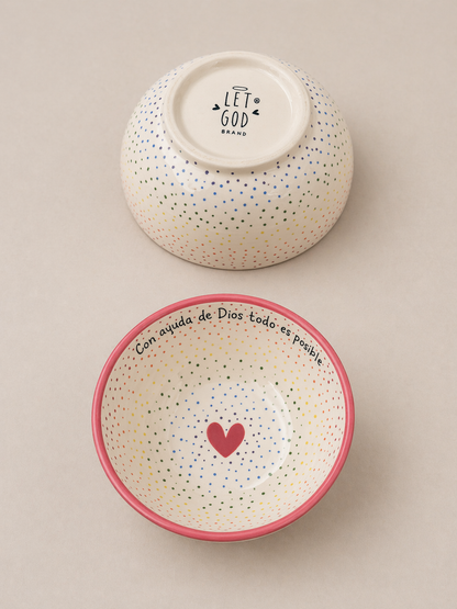 Medium bowl · With God's help all things are possible