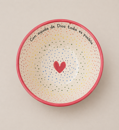 Medium bowl · With God's help all things are possible