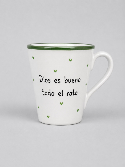 Taza cónica · «Dios es bueno todo el rato»