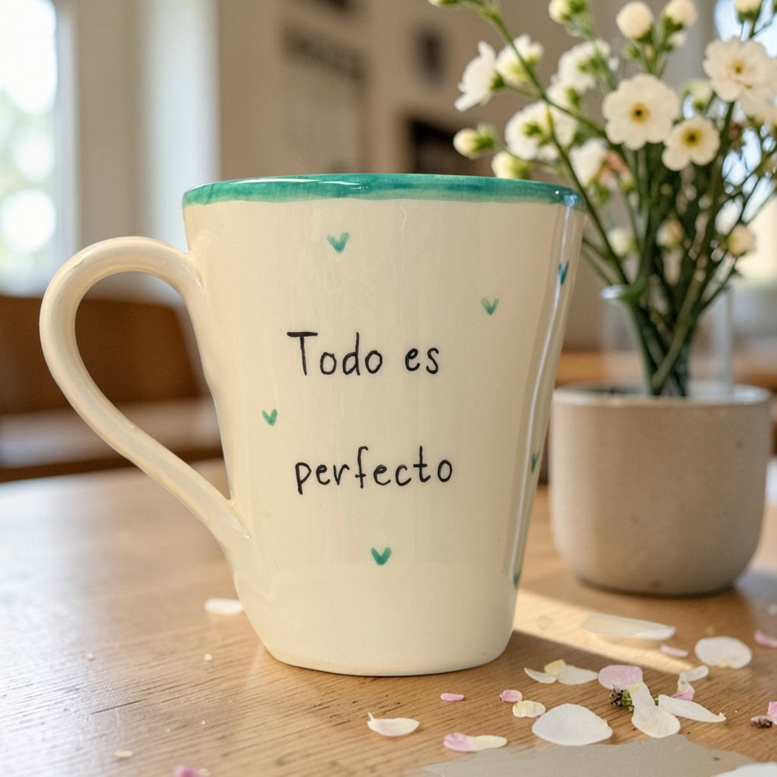«Nada me falta, nada me sobra. Todo es perfecto.» - Taza cónica