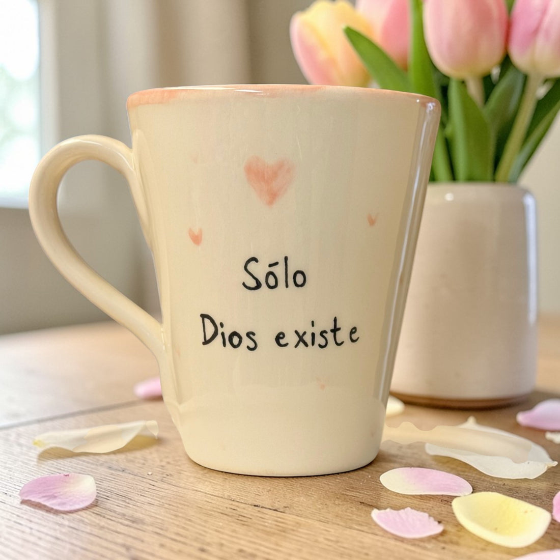 «Solo Dios existe» · Taza cónica