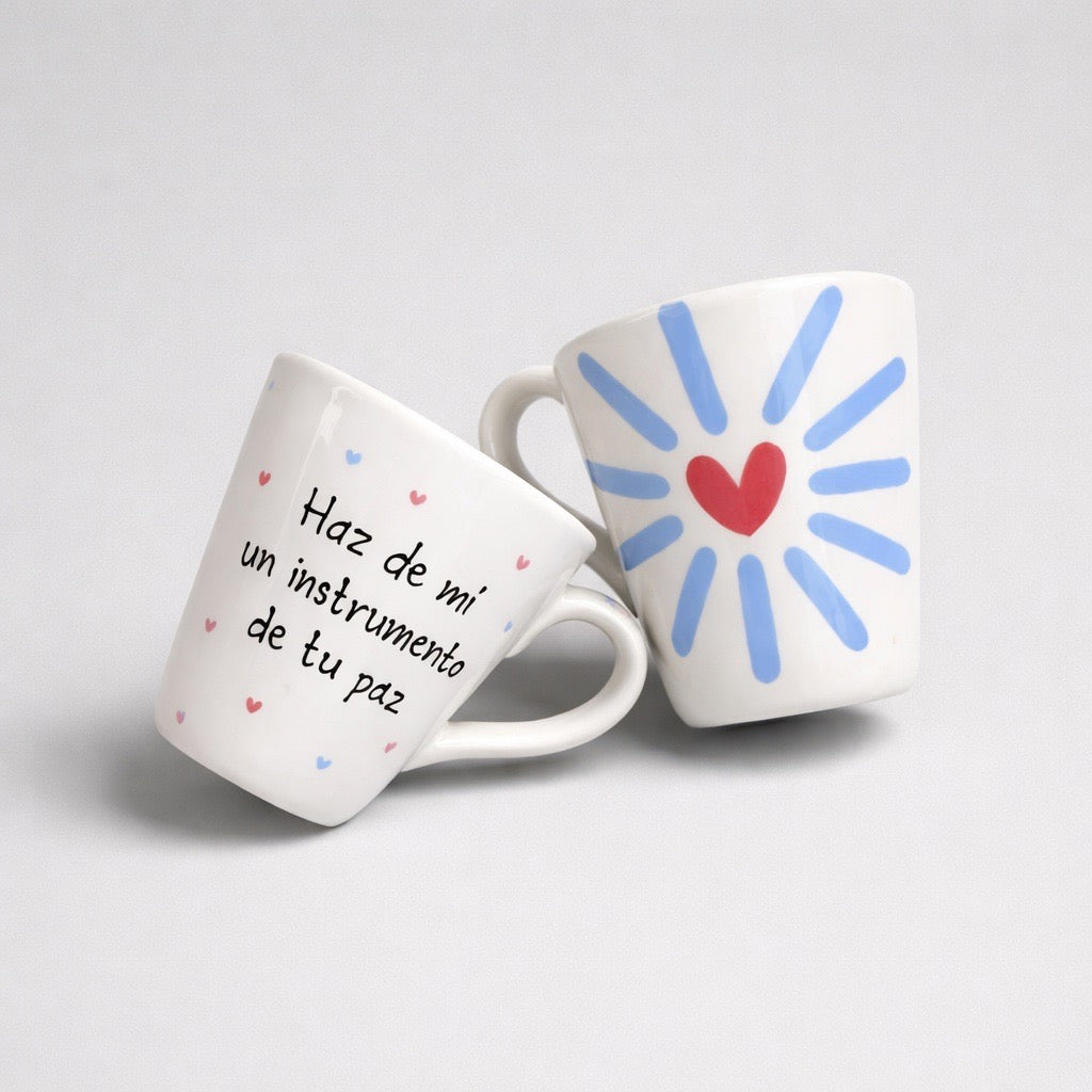 Taza cónica · Haz de mi un instrumento de tu paz