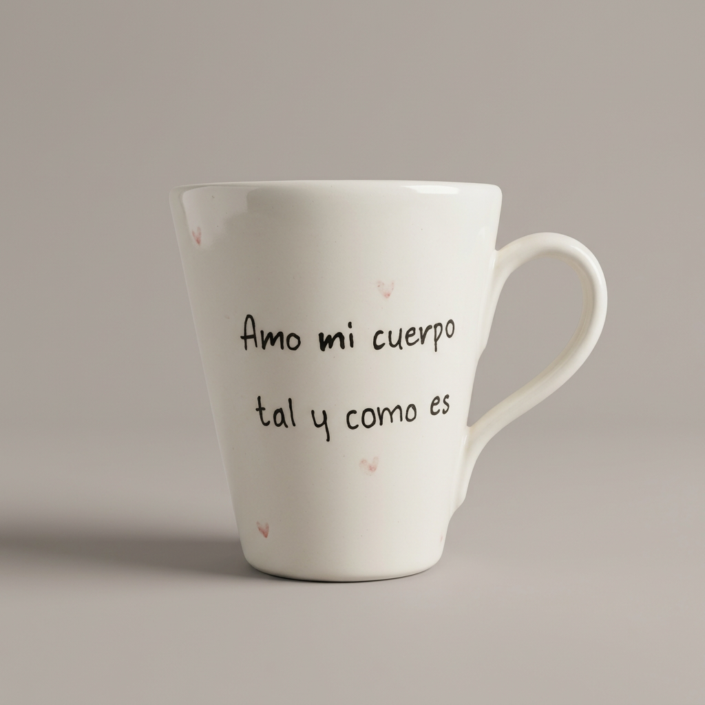 «Amo mi cuerpo tal como es» · Taza cónica
