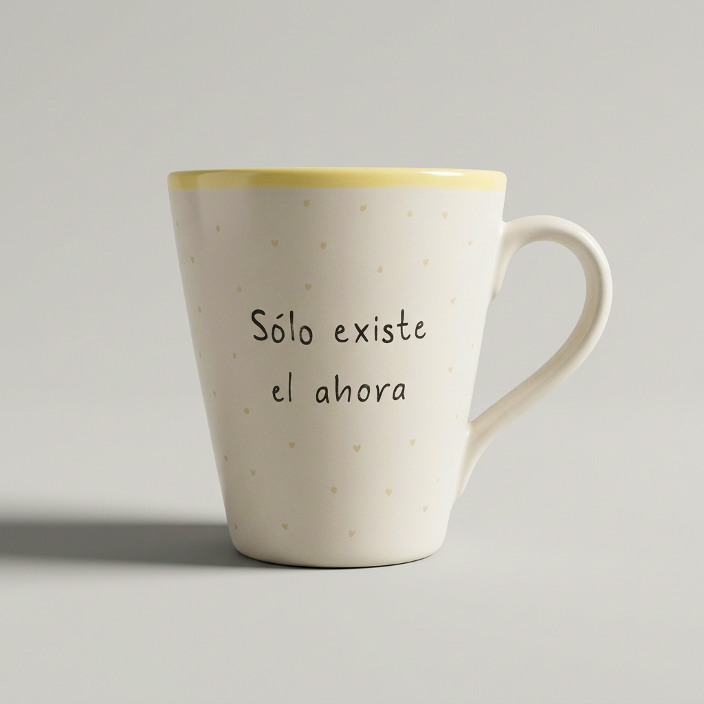 «Solo existe el ahora» . Taza cónica
