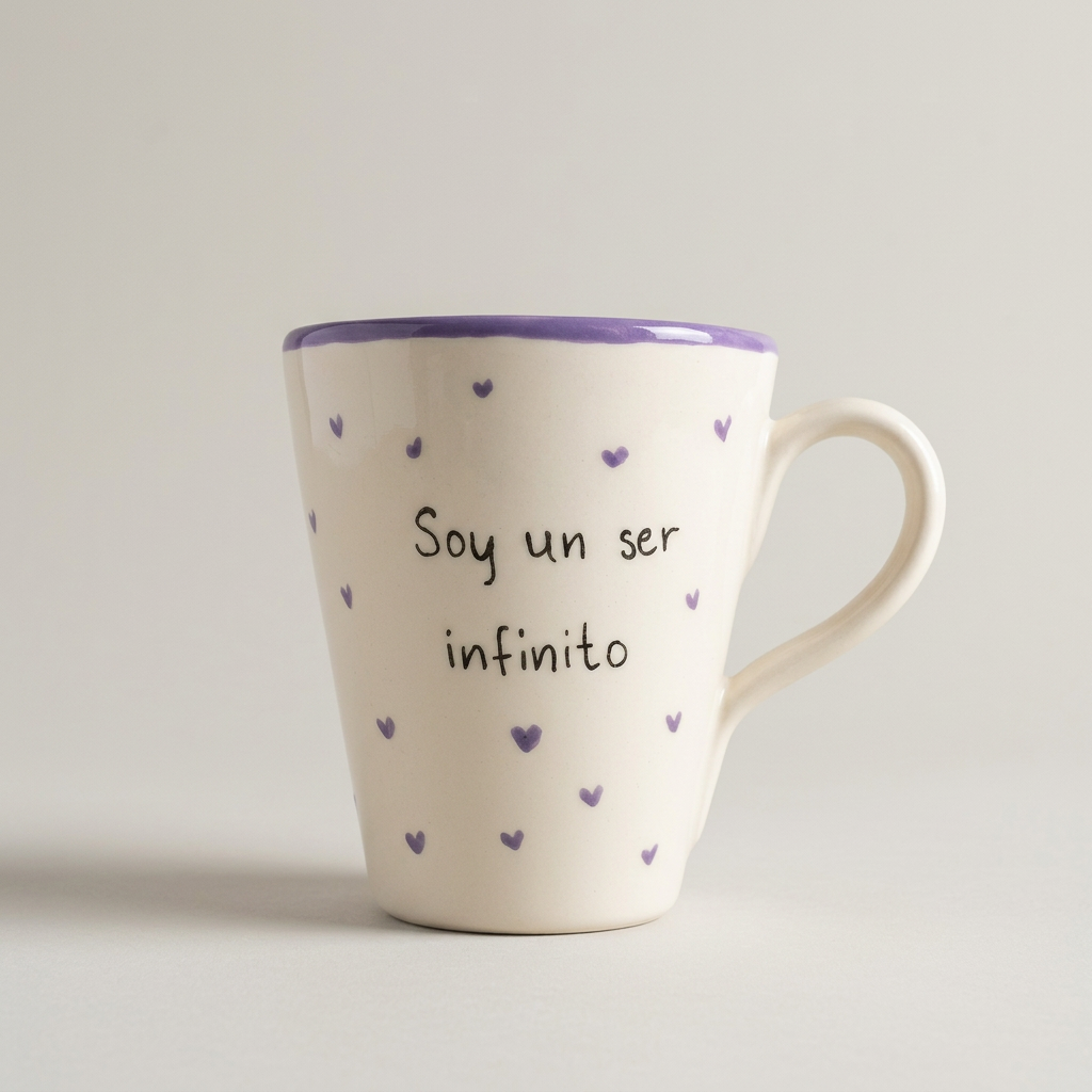 «Soy un ser infinito. Capaz de todo lo que me proponga» · Taza cónica